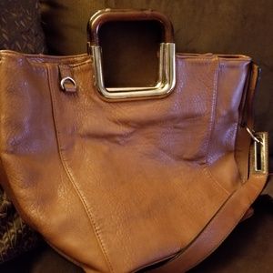 Camel color satchel purse